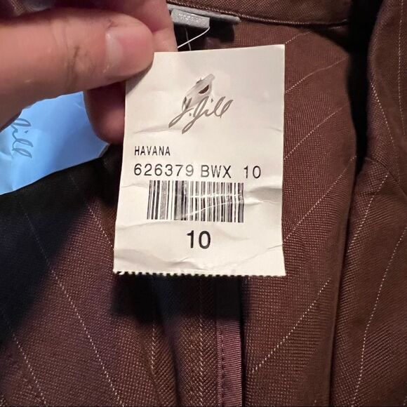 NWT! J.Jill brown linen and cotton blend blazer - Picture 4 of 13